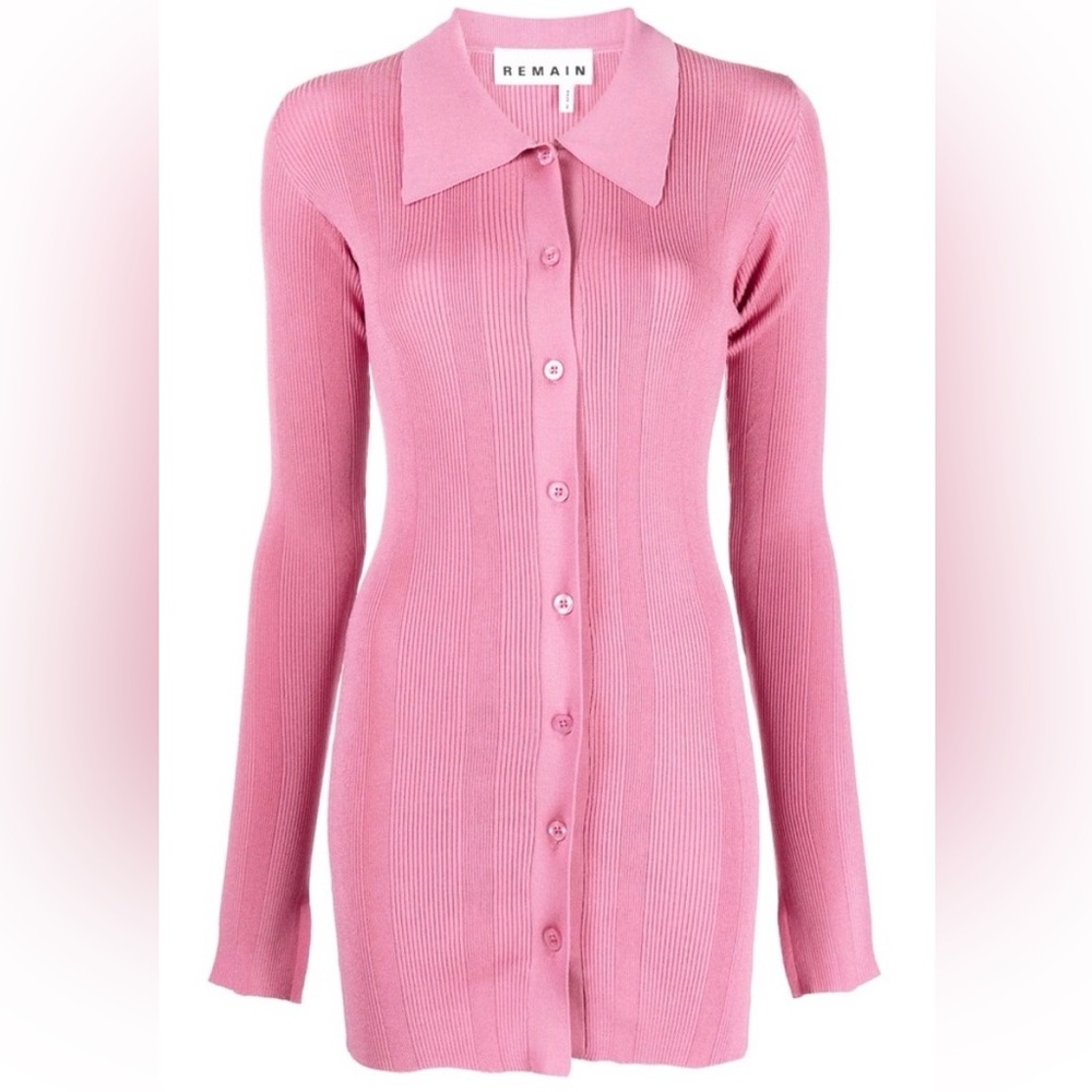 REMAIN Ribbed Button-Up Cardigan Birger Christensen designer dress up shirt 4